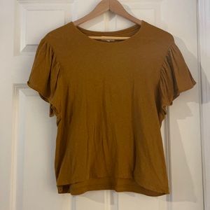 MADEWELL FLUTTER SHORT SLEEVE T-SHIRT MUSTARD TEE